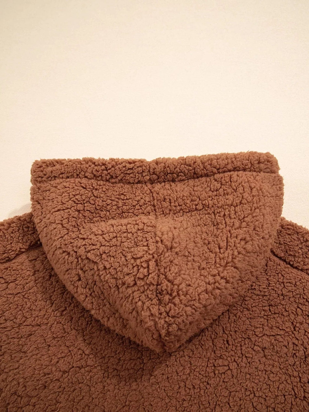 Women's Plush Teddy Zip-Up Jacket with Relaxed Oversized Fit