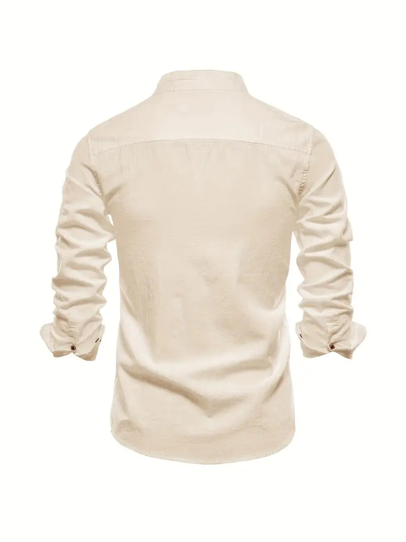 Men's Structured-Collar Slim Button-Up Shirt