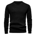Men's Classic Waffle-Knit Pullover Sweater - Black