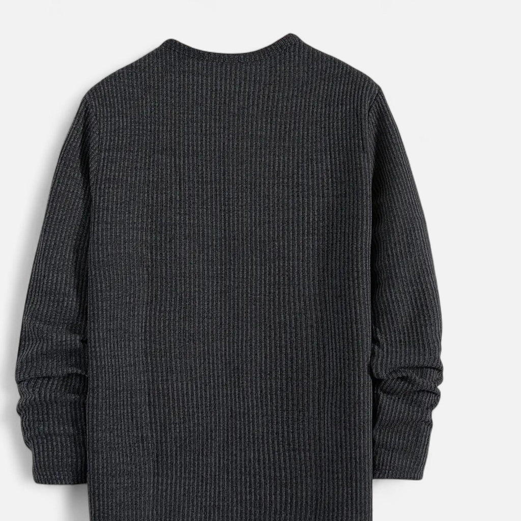 Men's Cable-Knit Henley Sweater in a Cotton Blend