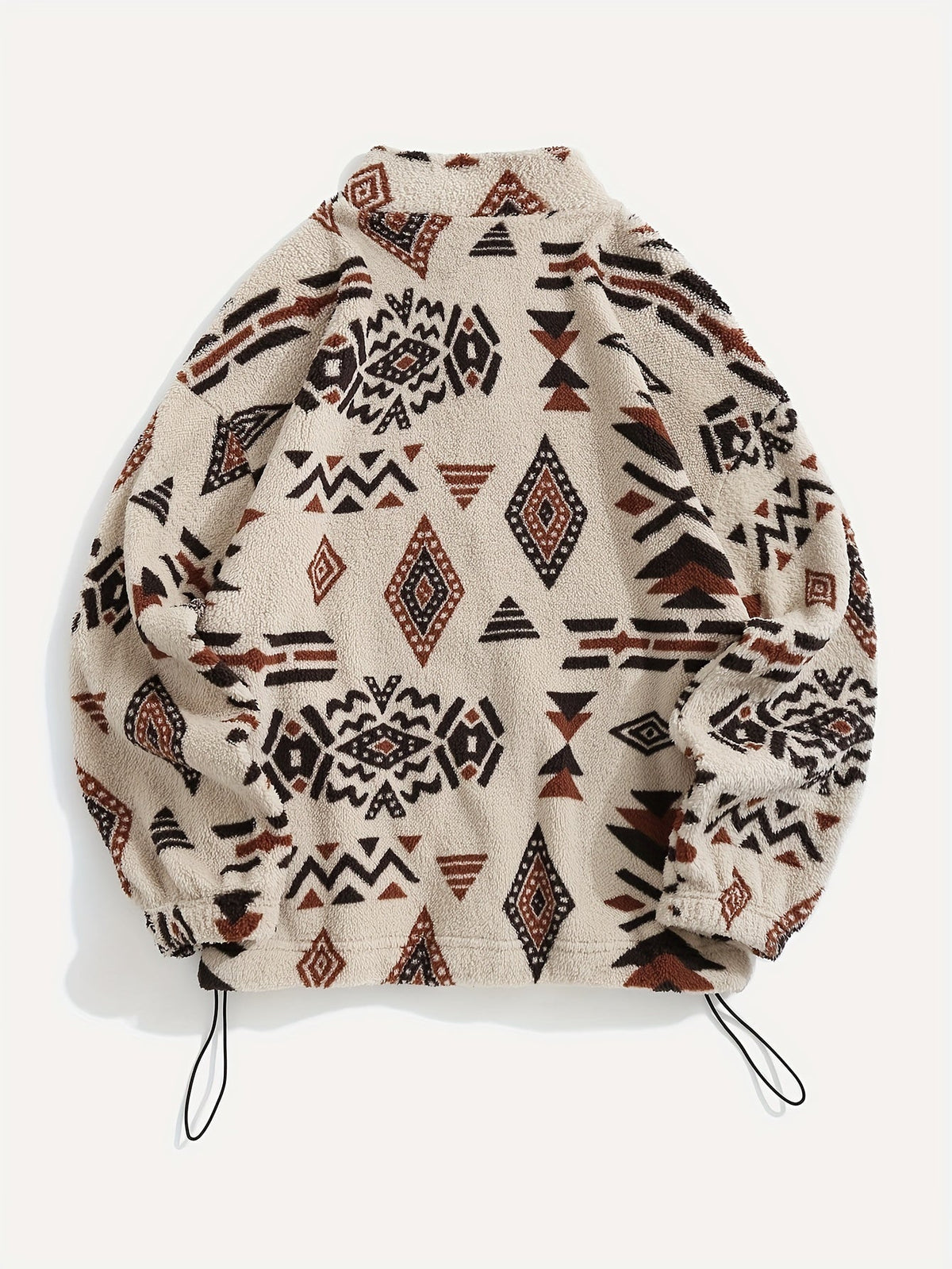 Women's Printed Plush Full-Zip Jacket with Adjustable Hem