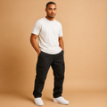 Men's Multi-Pocket Utility Cargo Pants in a Regular Fit - Black
