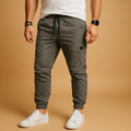 Men's Relaxed-Hip Cargo Joggers with Large Leg Pocket - Gray