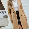 Women's Waist-Shaped Double-Breasted Coat in a Mid-Length Cut - Ginger