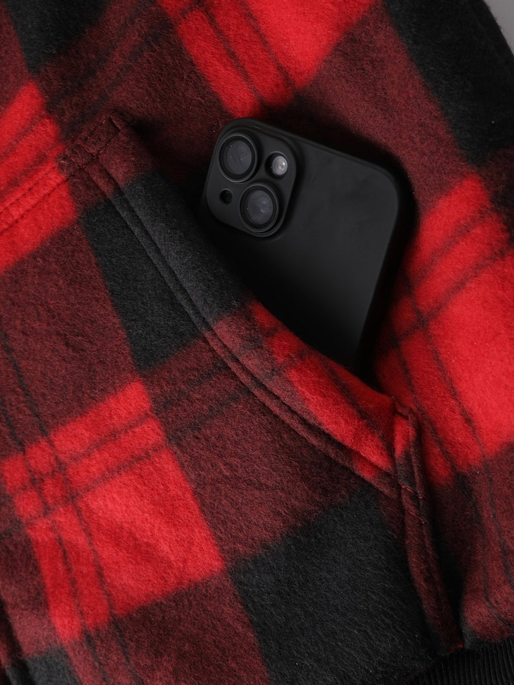 Men's Plush-Lined Zip-Up Hooded Jacket in Solid or Plaid