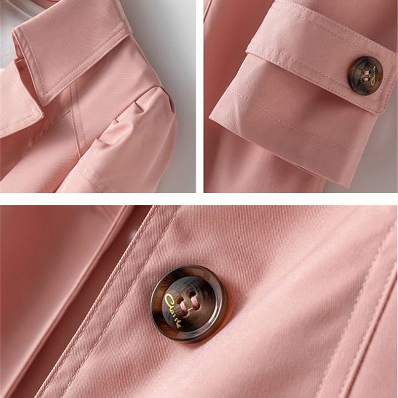 Women's Single-Button Slim Trench Coat in Knee Length