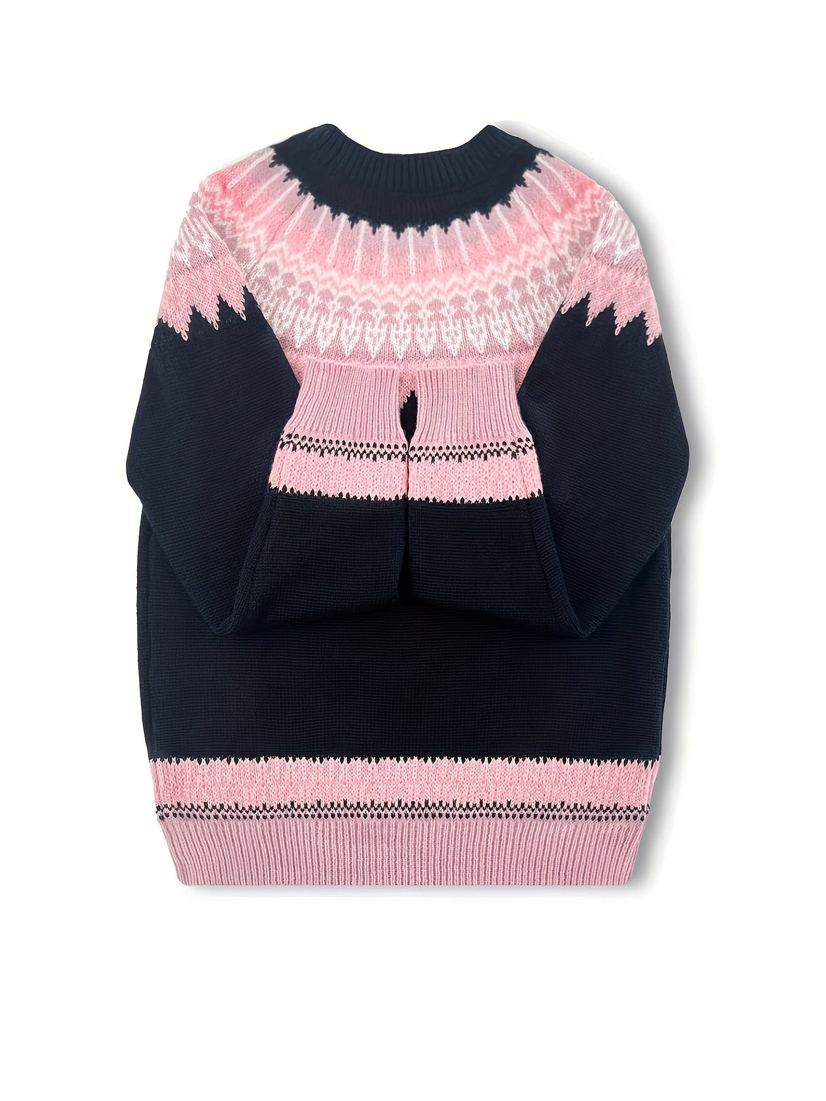Women's Chunky Nature Motif Jacquard Crew Neck Pullover