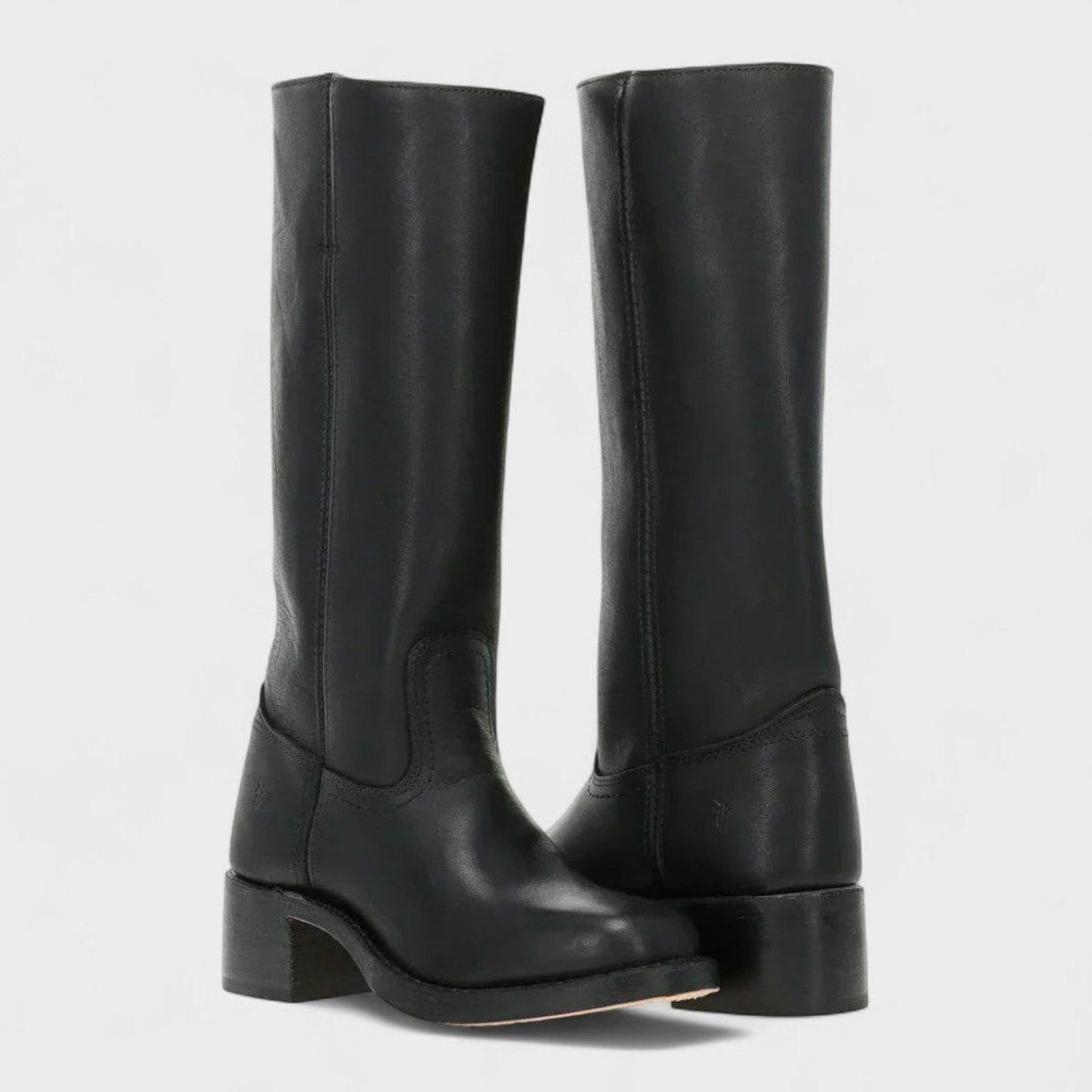 Women's Center-Seam Leather Western Boots with Rounded Toe
