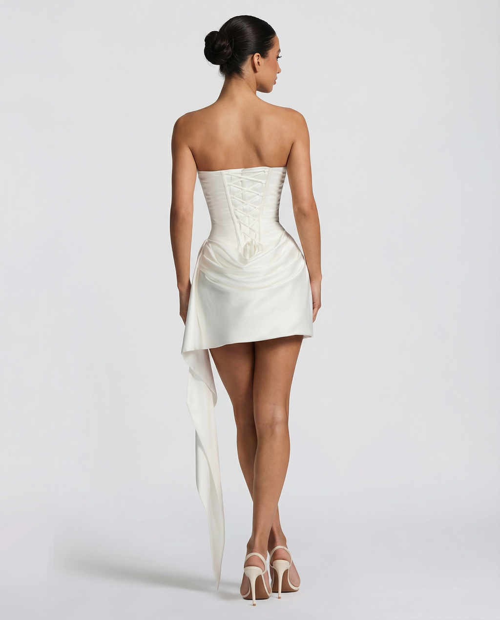 Women's Corset-Bodice Lace Party Mini Dress with Defined Waist