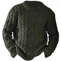 Men's Timeless Cable-Knit Crewneck Sweater - Army Green