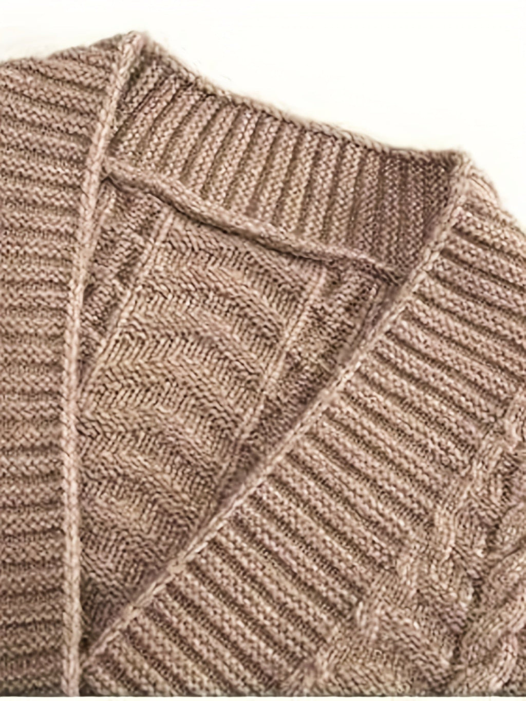Women's Cable-Knit Long Cardigan with Buttons and Front Pockets