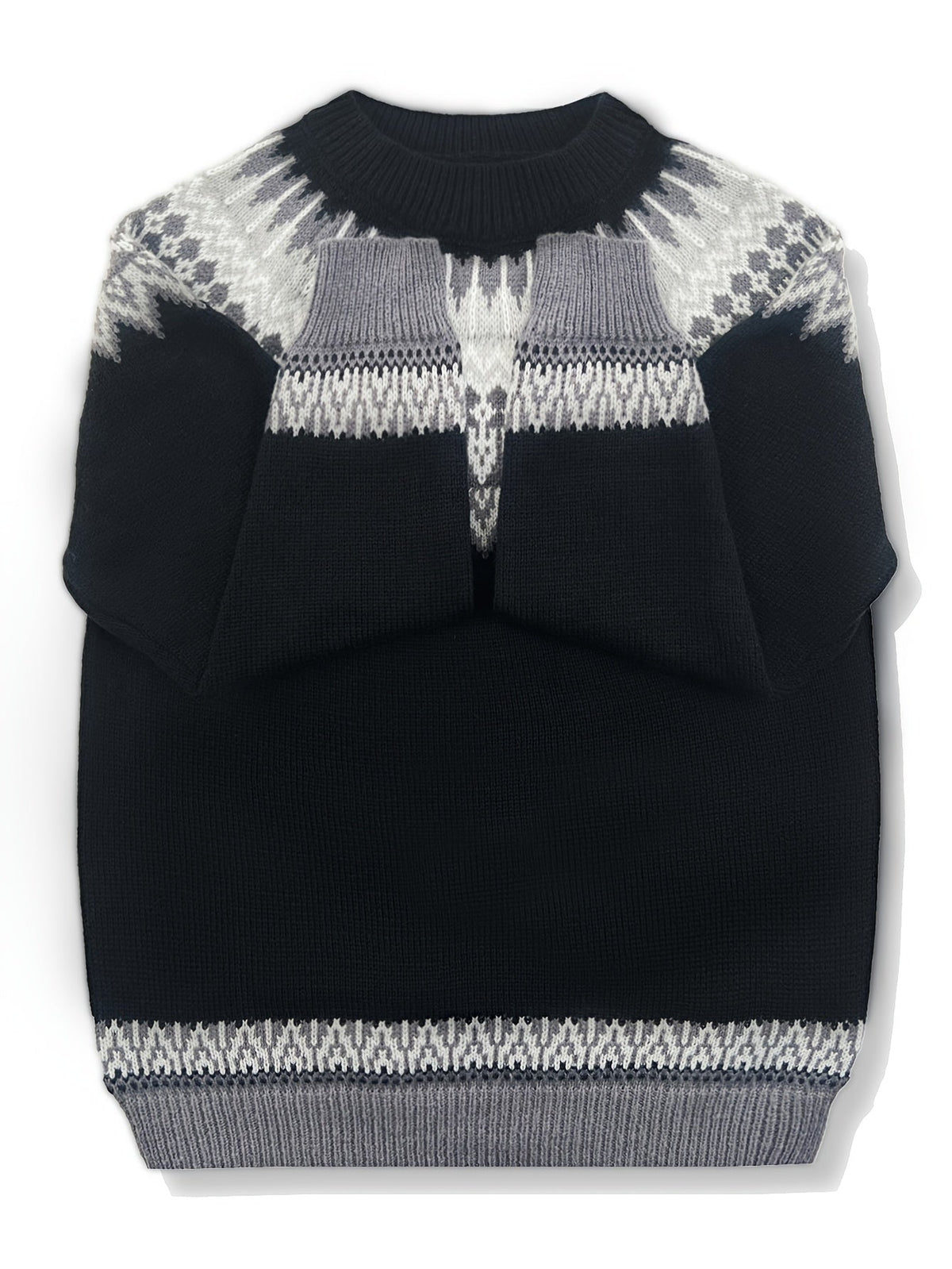 Women's Chunky Nature Motif Jacquard Crew Neck Pullover