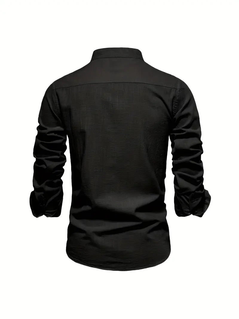 Men's Structured-Collar Slim Button-Up Shirt