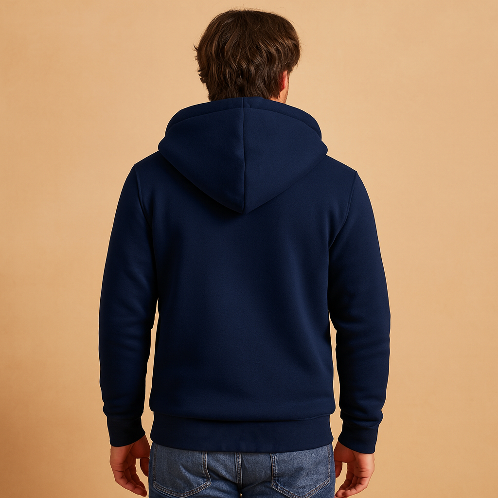 Men's Full-Zip Fleece-Lined Hoodie for Cold Commutes