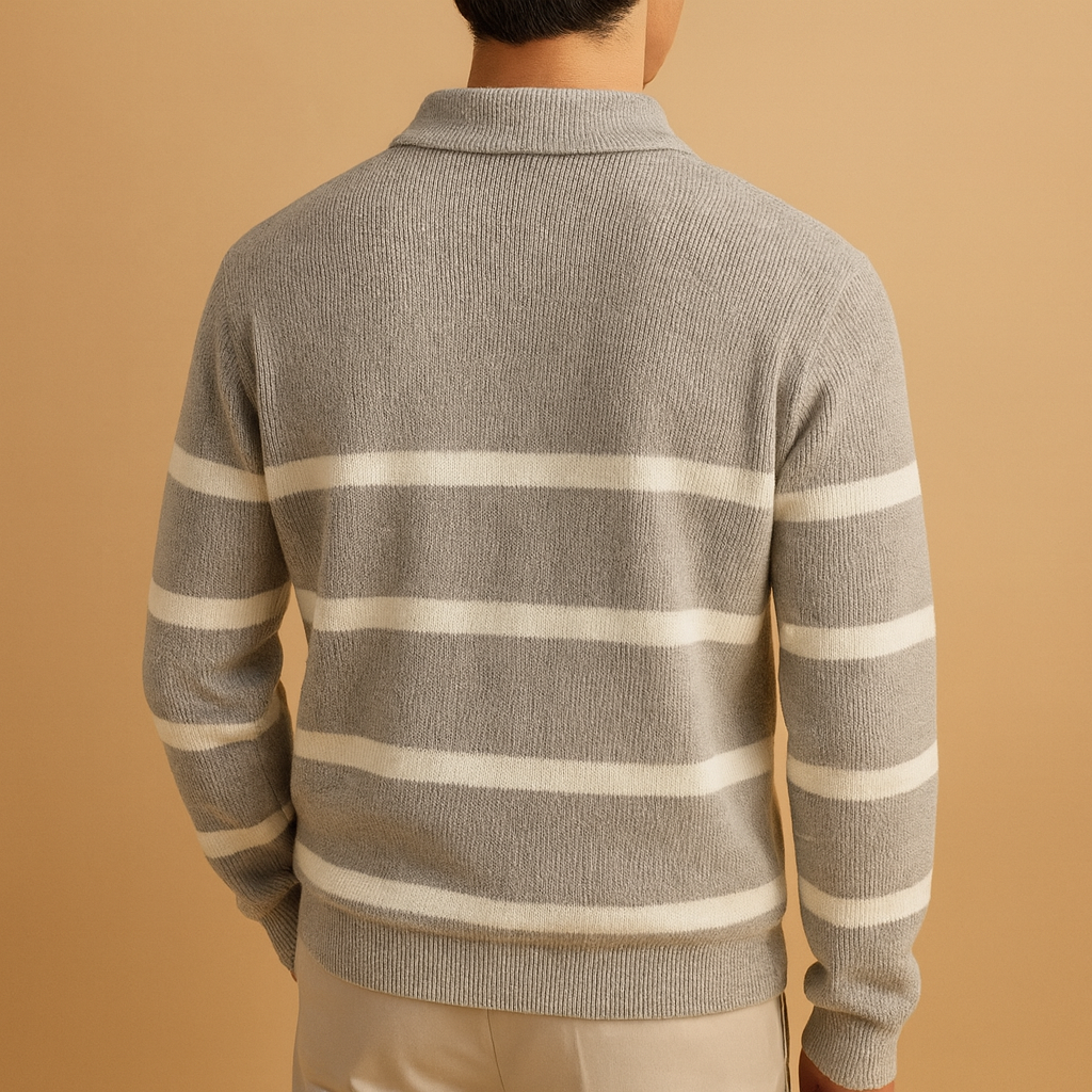 Men's Lightweight Printed Half-Zip Sweater for Office to Weekend