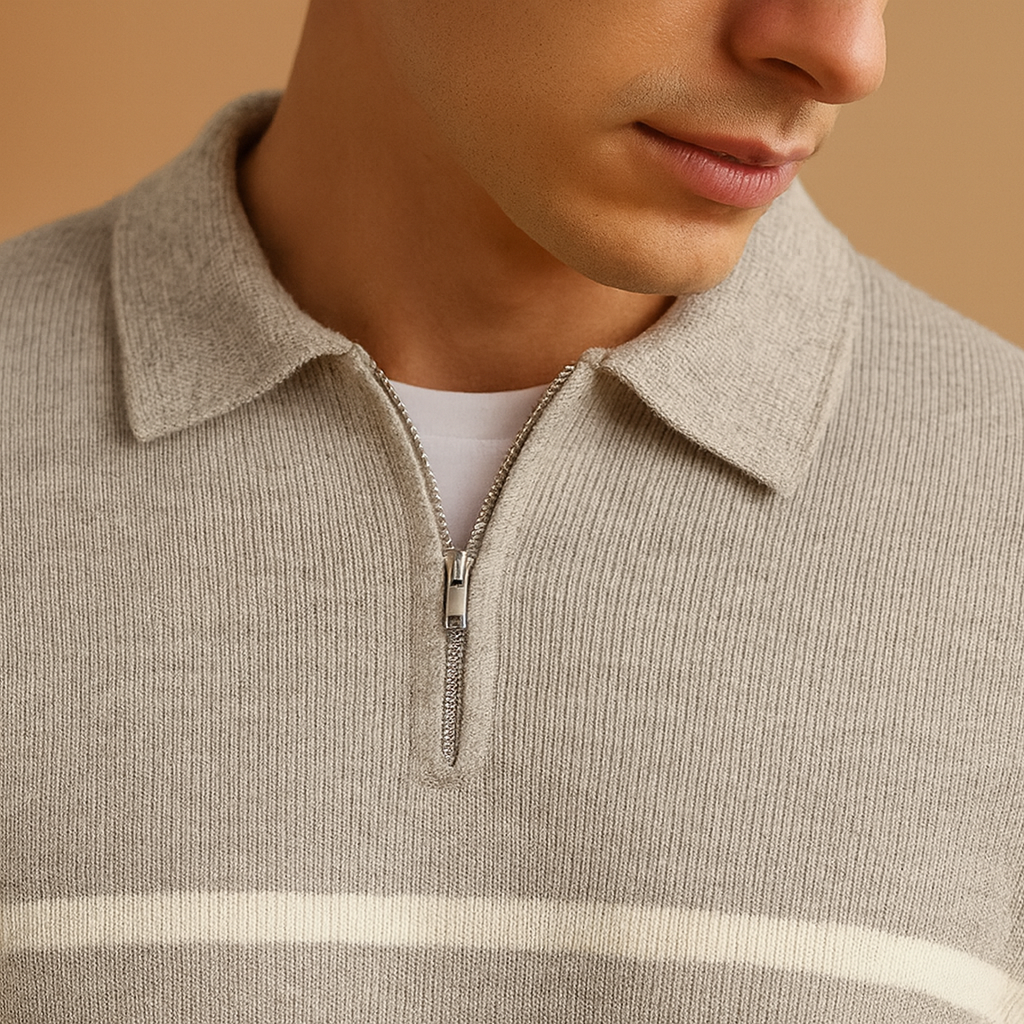 Men's Lightweight Printed Half-Zip Sweater for Office to Weekend