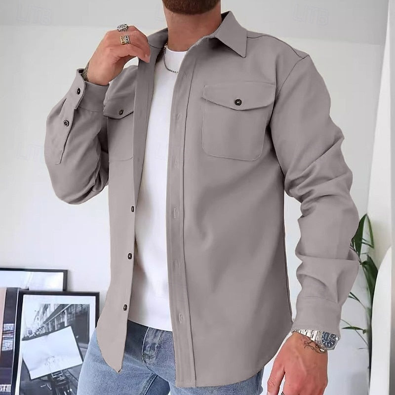 Men's Everyday Utility Shirt Jacket with Twin Chest Pockets