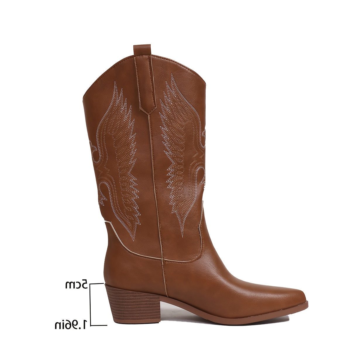 Women's Embroidered Wing Western Boots with Pointed Toe