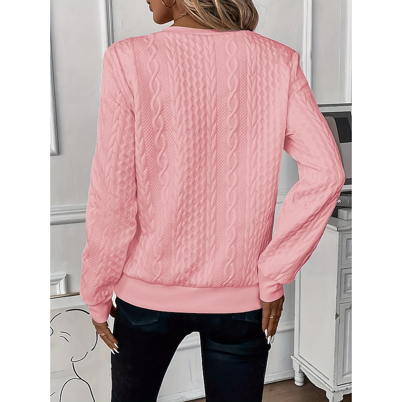 Women's Subtle Cable Quarter-Zip Sweater for Everyday Wear