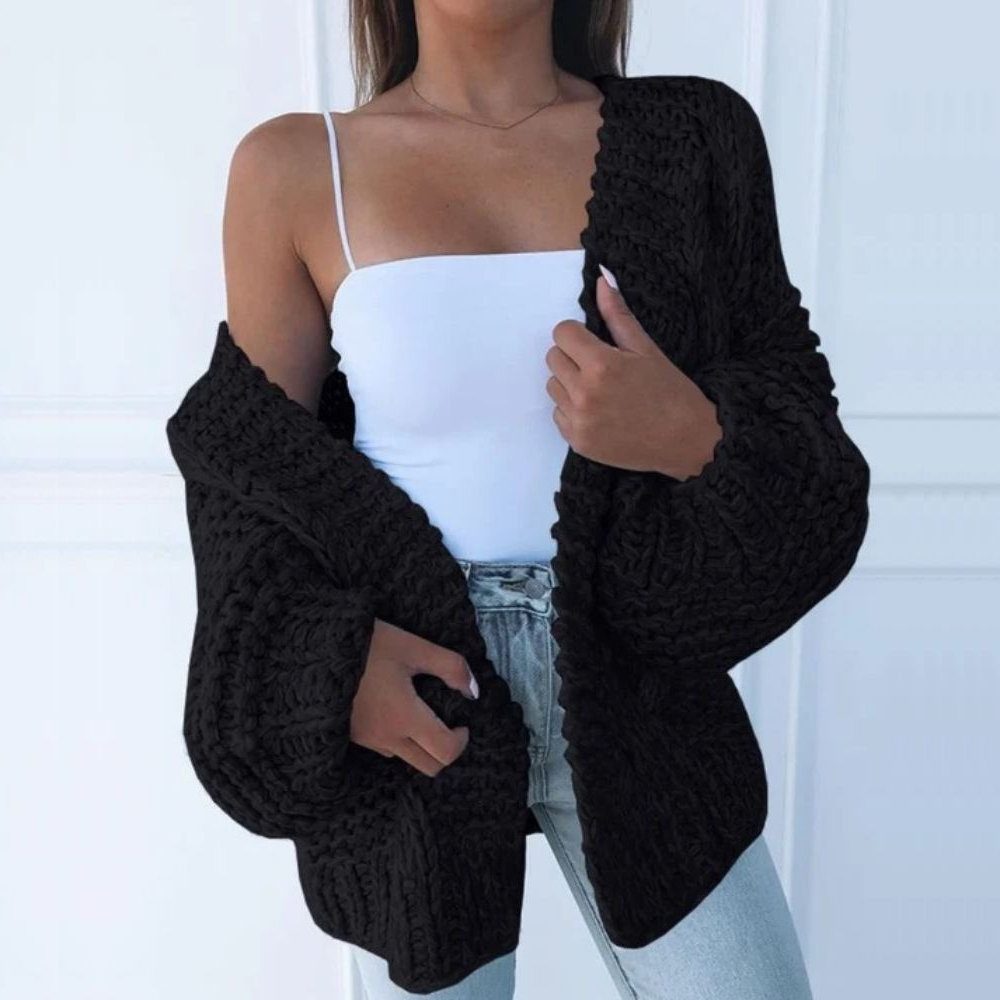 Women's Oversized Open Cardigan in Slouchy Chunky Knit