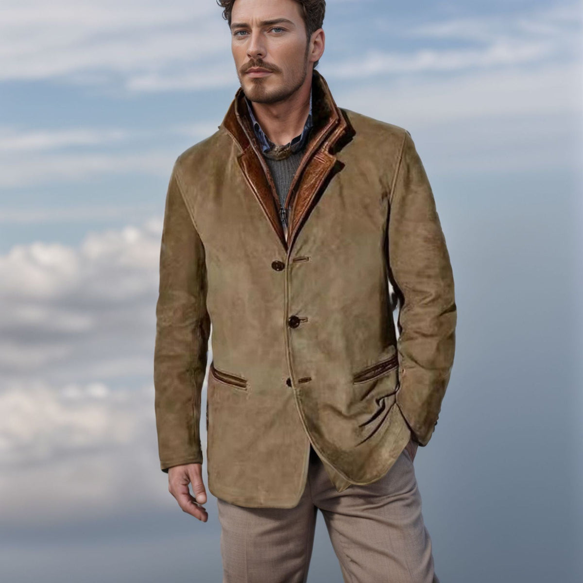 Men's Easy Smart-Casual Blazer Jacket with Classic Lapels