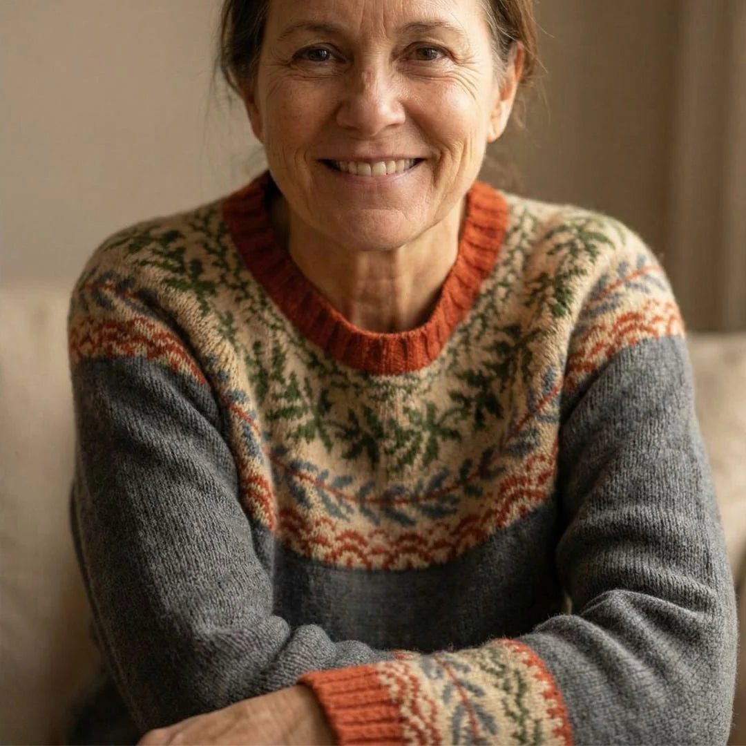 Women's Fair Isle Crew Neck Sweater in a Relaxed Fit