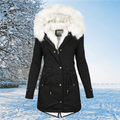 Women's Longline Waterproof Parka with Angled Flap Pockets - Black