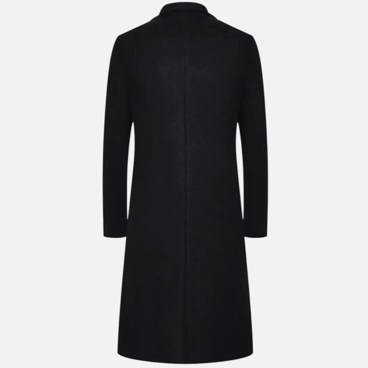 Men's Knee-Length Slim Dress Coat with Single-Breasted Front