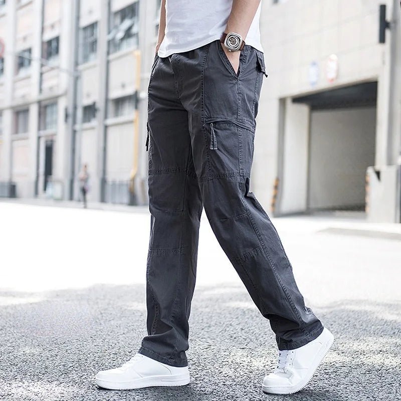 Men's Relaxed Flex Cargo Pants with Adjustable Waistband - Navy