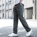 Men's Relaxed Flex Cargo Pants with Adjustable Waistband - Dark Gray