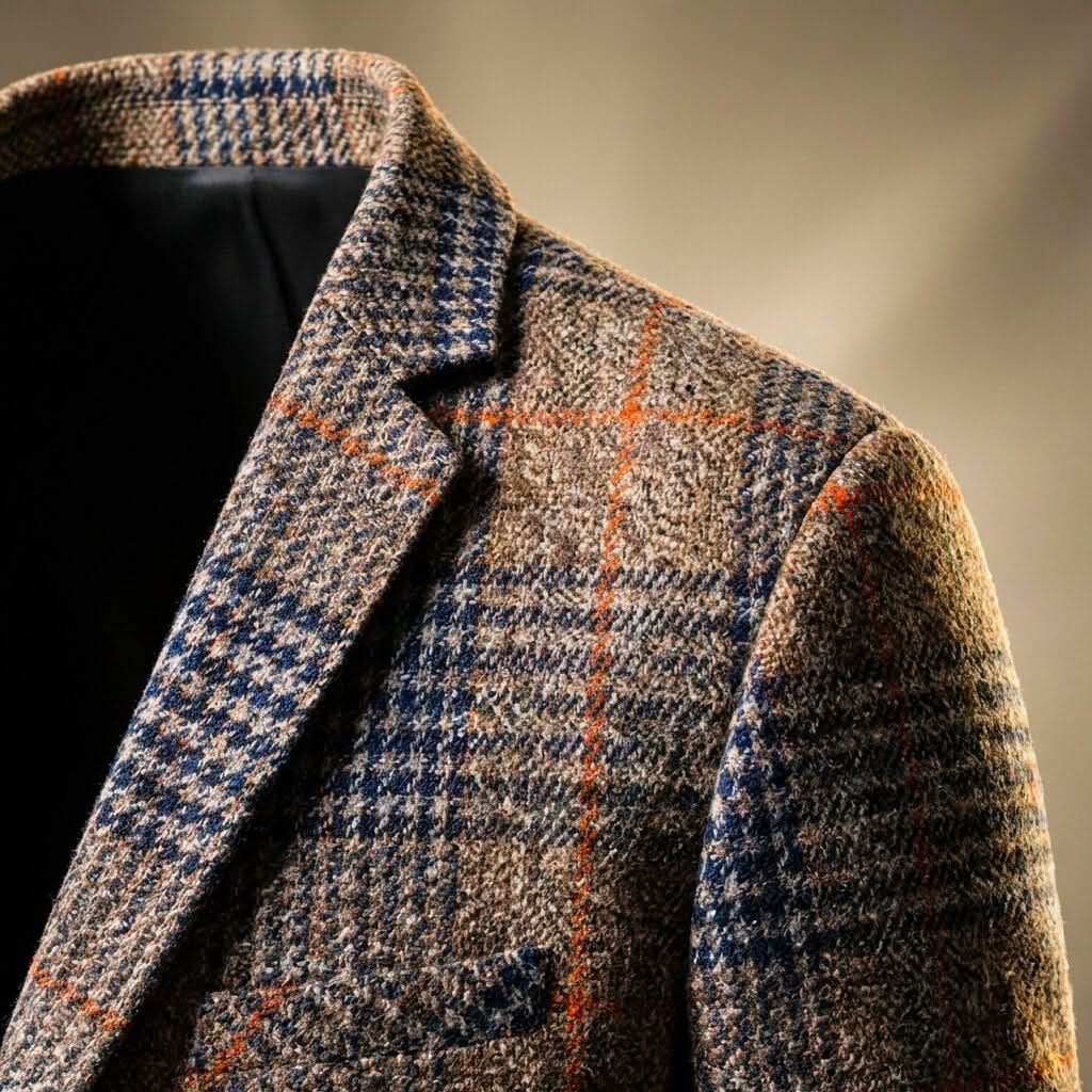 Men's Houndstooth Two-Button Sport Coat in a Mid-Weight Blend