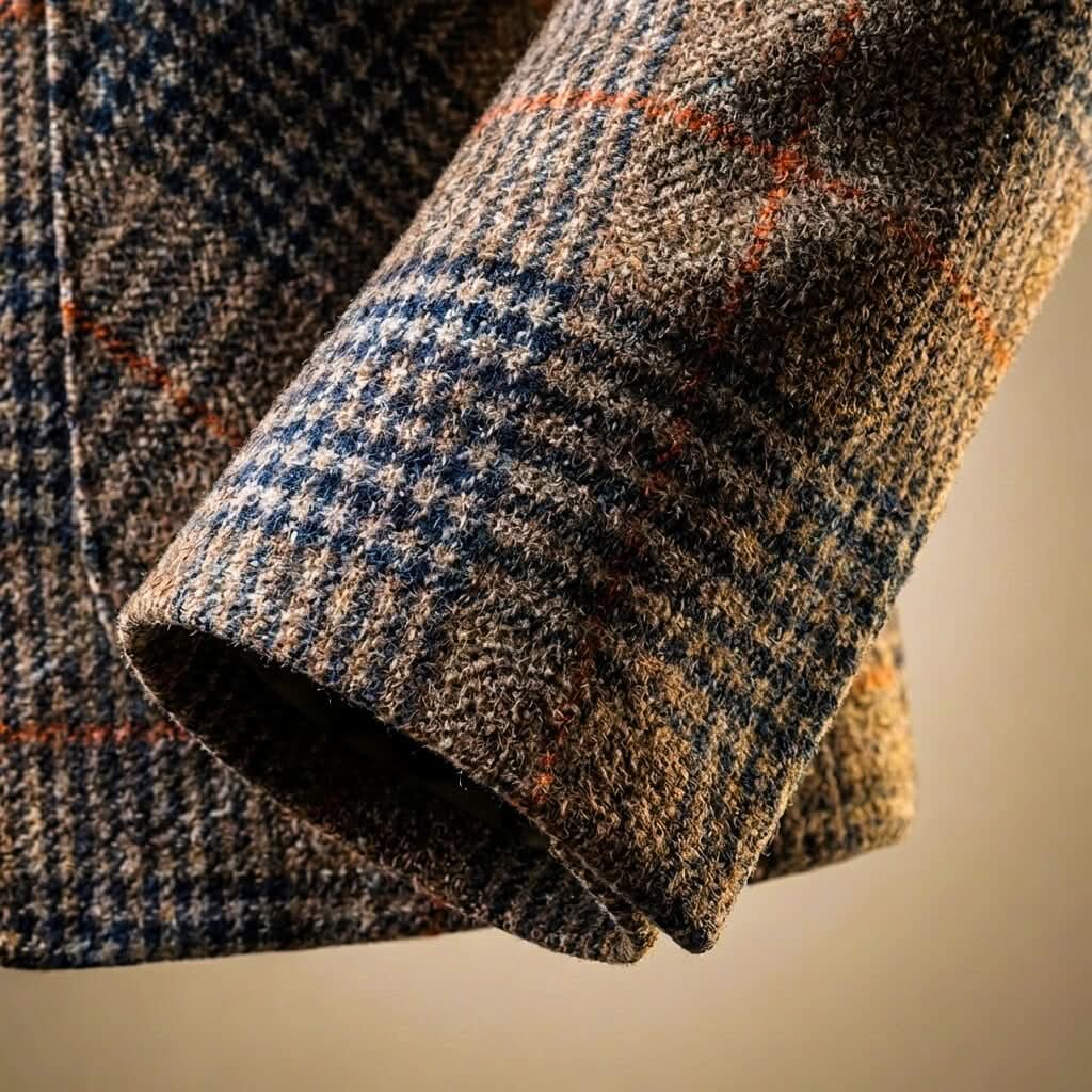 Men's Houndstooth Two-Button Sport Coat in a Mid-Weight Blend