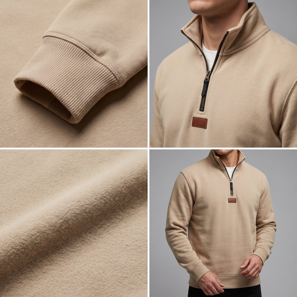 Men's Casual Fleece-Lined Pullover Sweatshirt