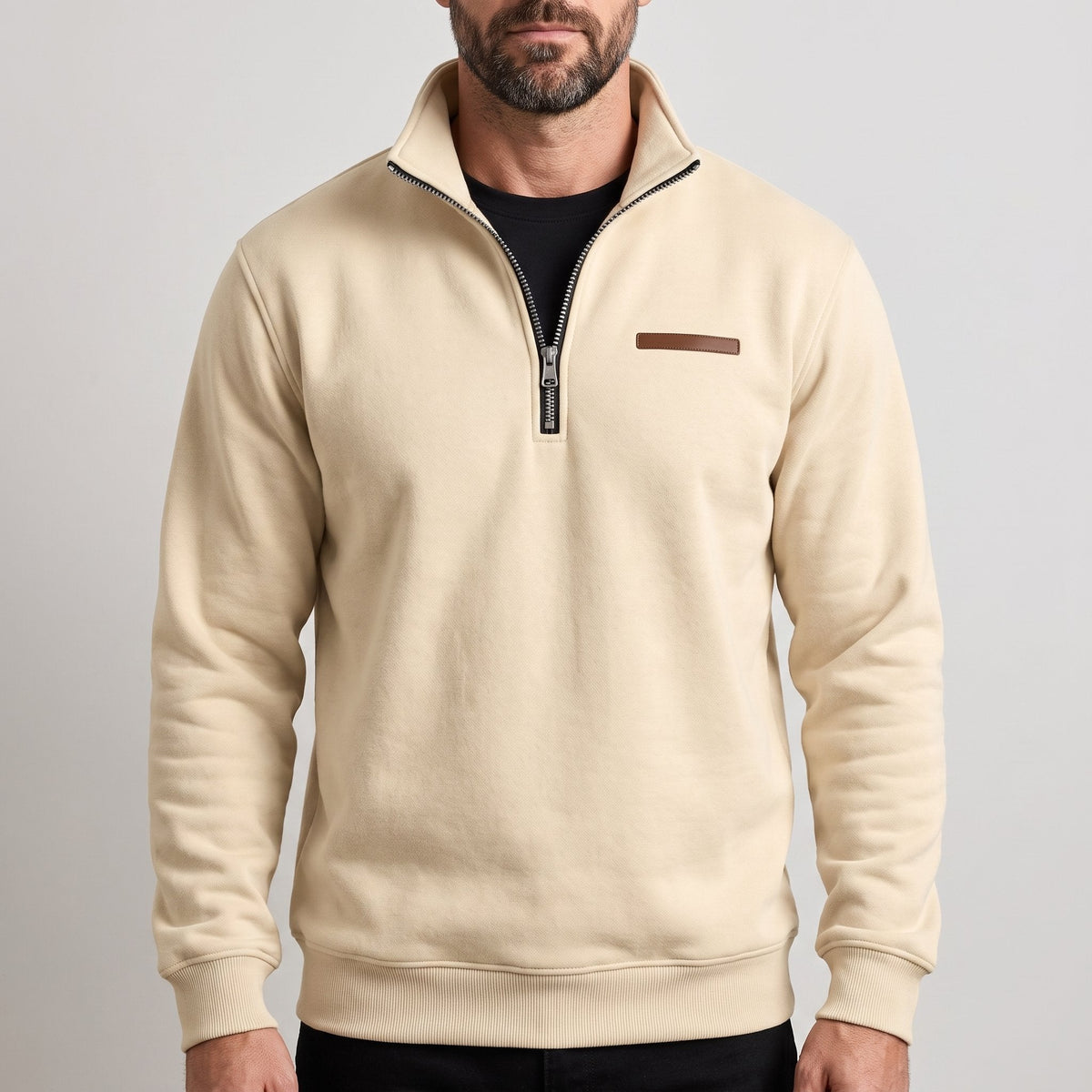 Men's Casual Fleece-Lined Pullover Sweatshirt