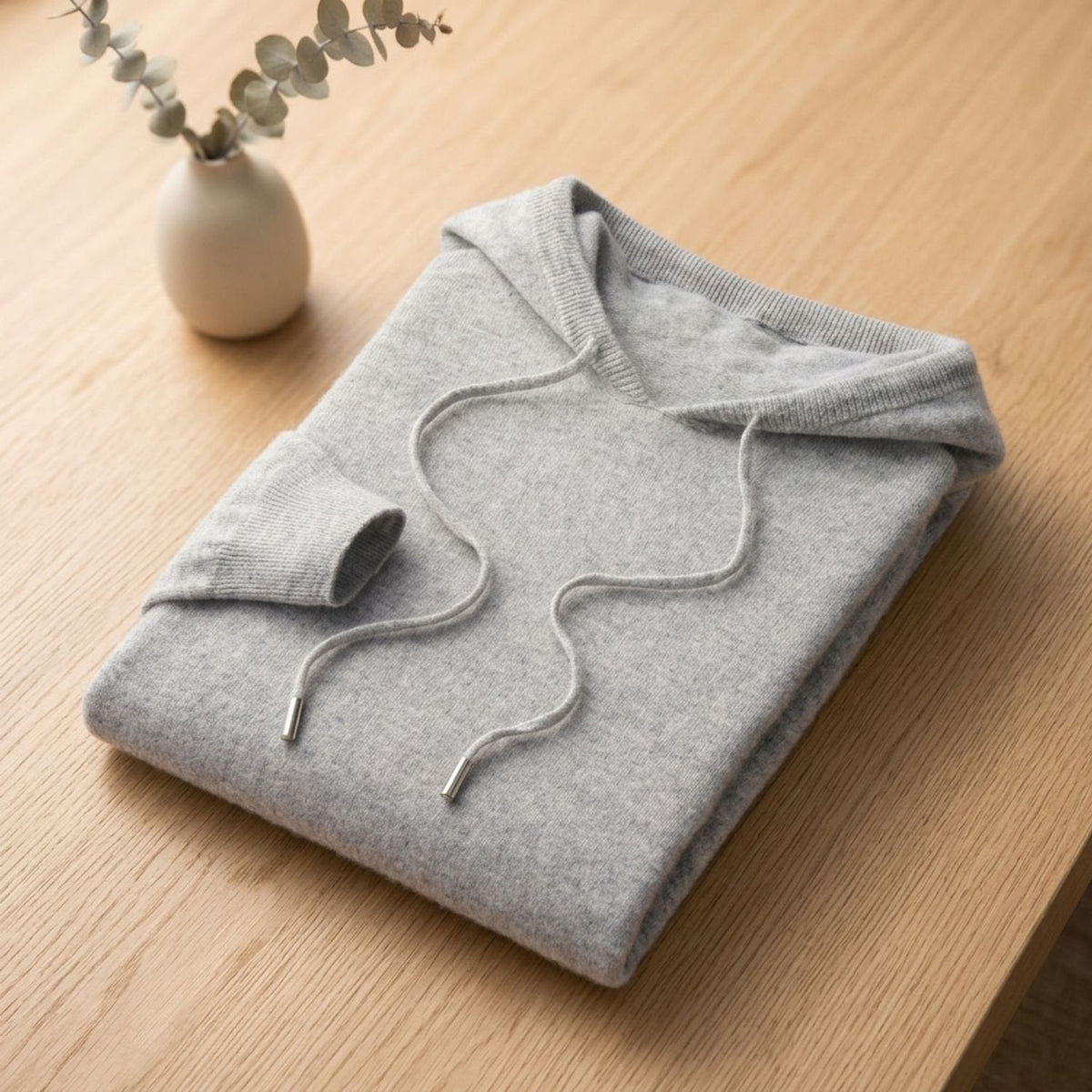 Men's Hooded Soft Knit Sweater for Relaxed Layering - Gray