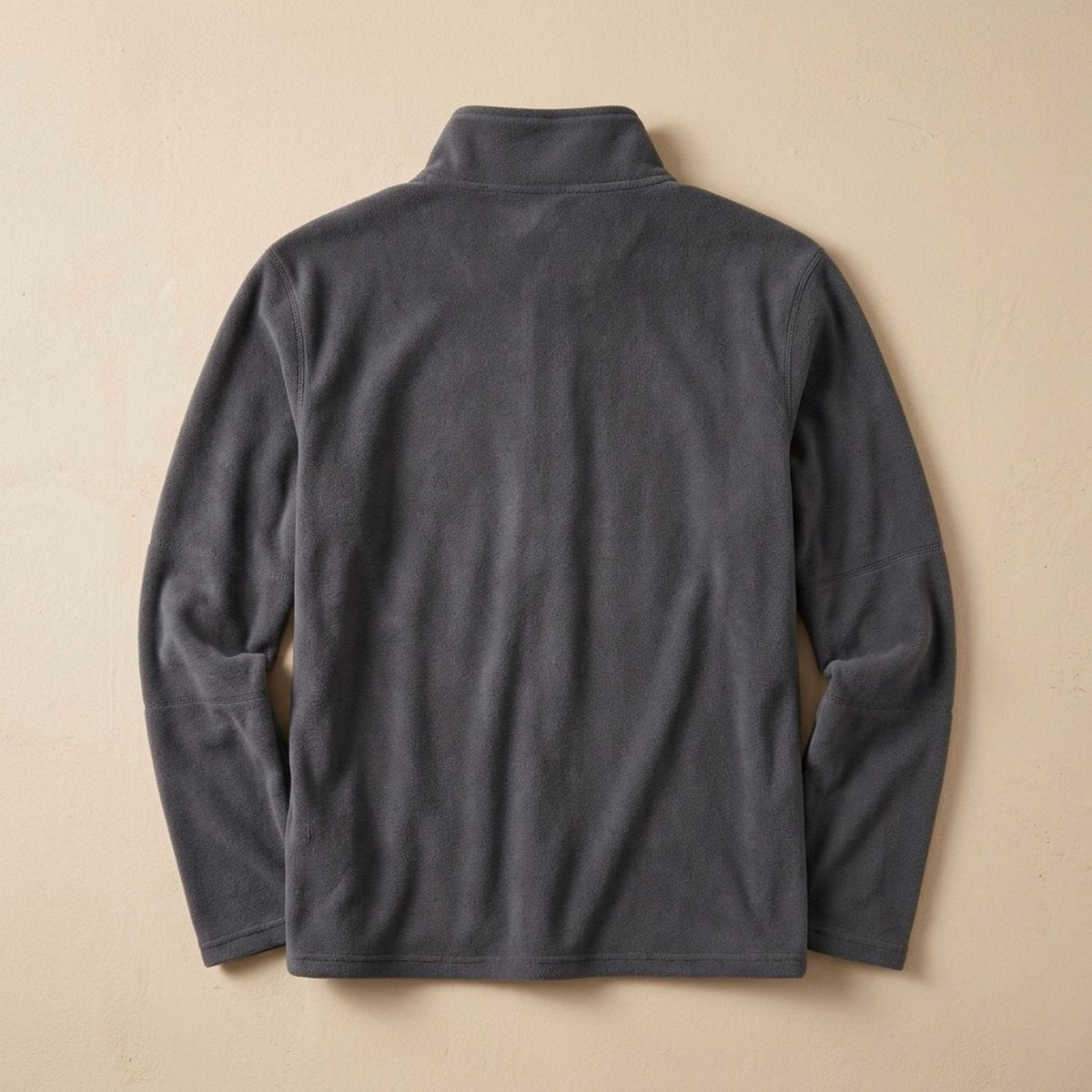 Men's Quarter-Zip Fleece Sweater with Stand Collar and Pockets