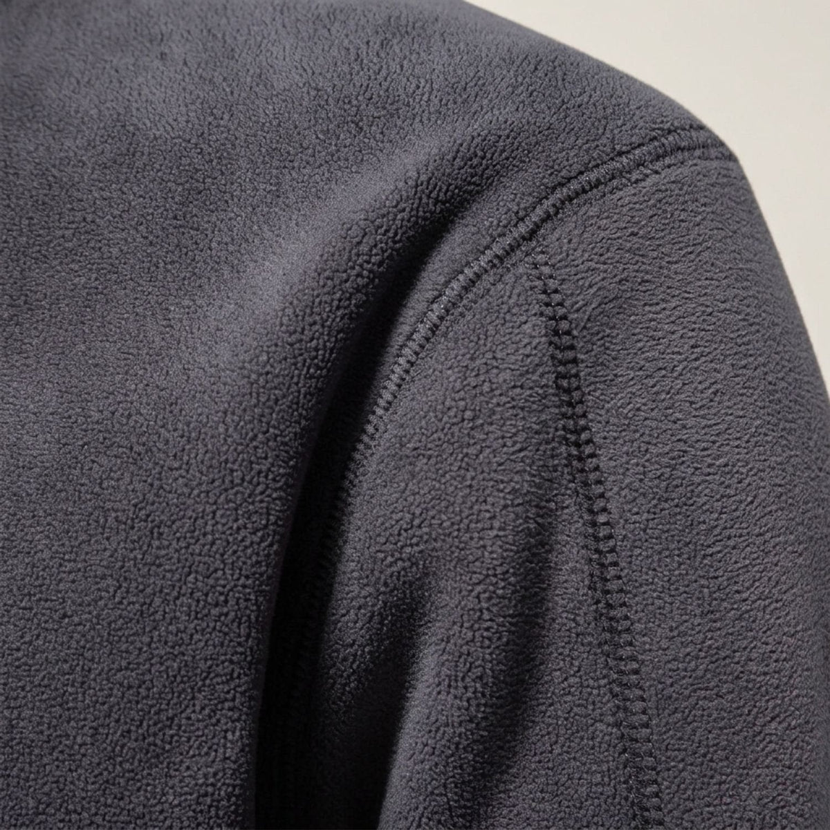 Men's Quarter-Zip Fleece Sweater with Stand Collar and Pockets