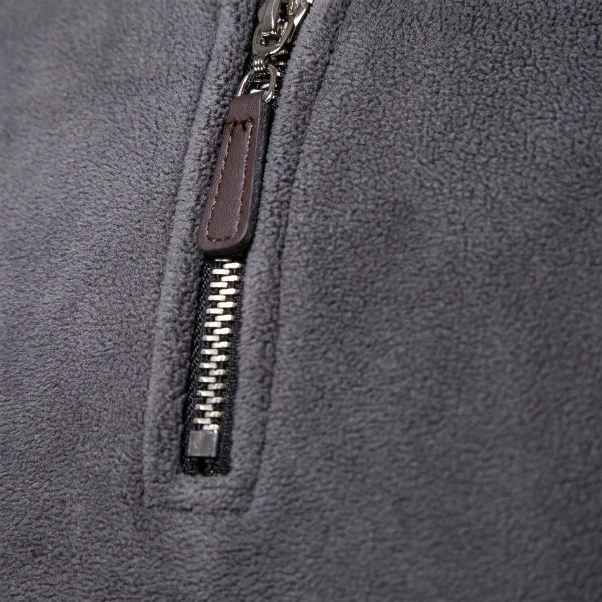 Men's Quarter-Zip Fleece Sweater with Stand Collar and Pockets