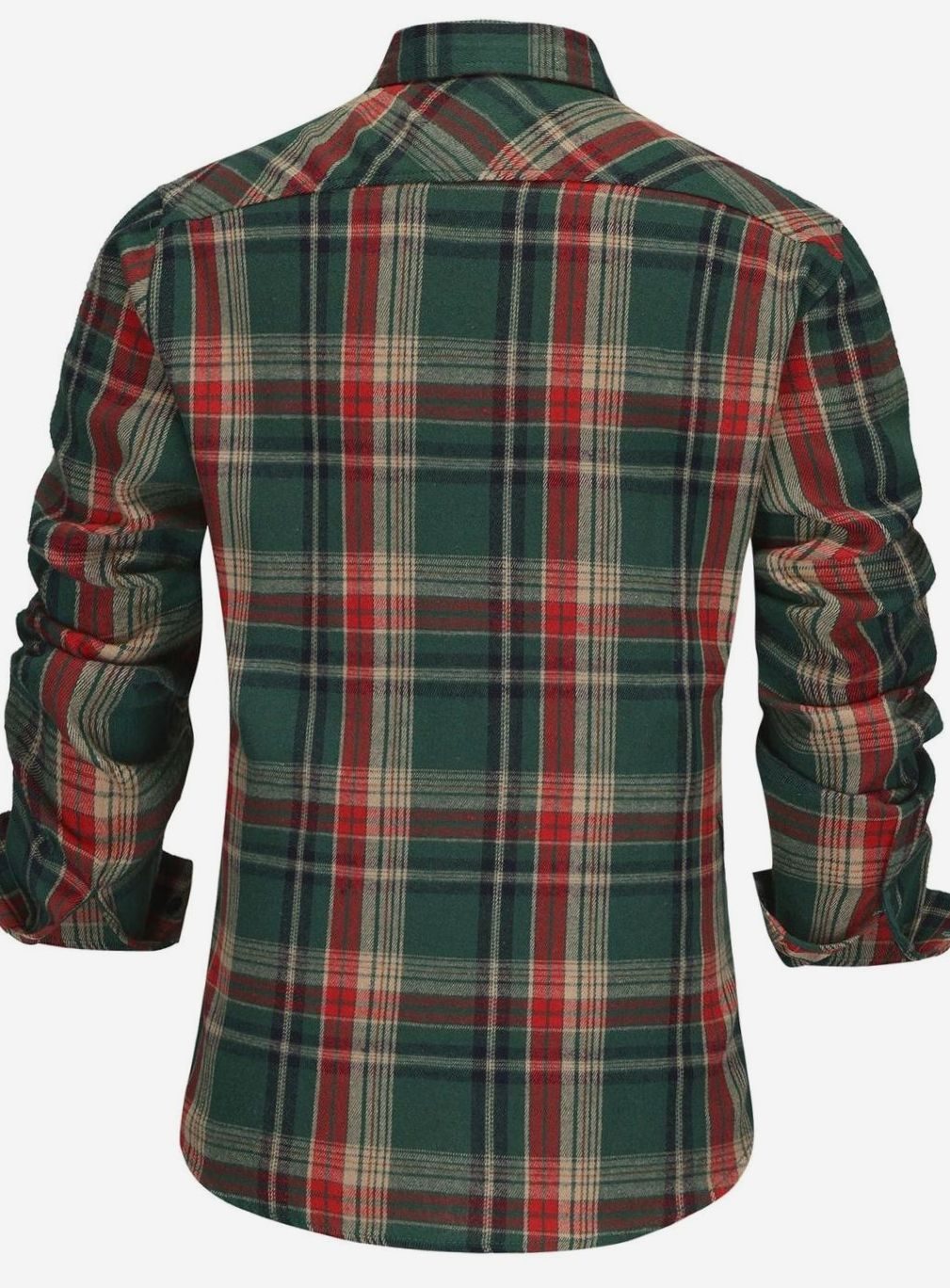 Men's Plaid Flannel Layering Shirt with Patch Pocket