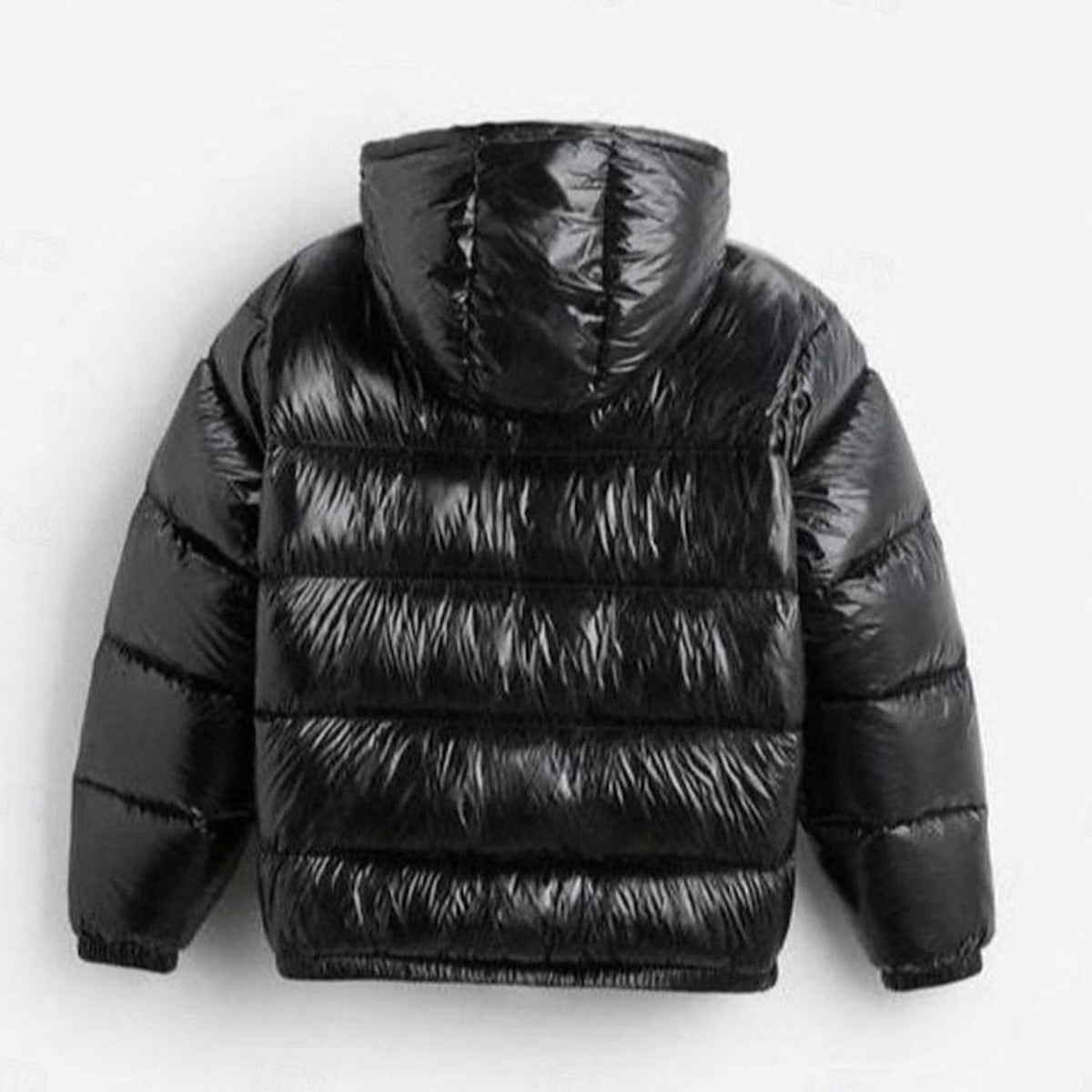 Men's Shiny Quilted Puffer Jacket for Cold Commutes
