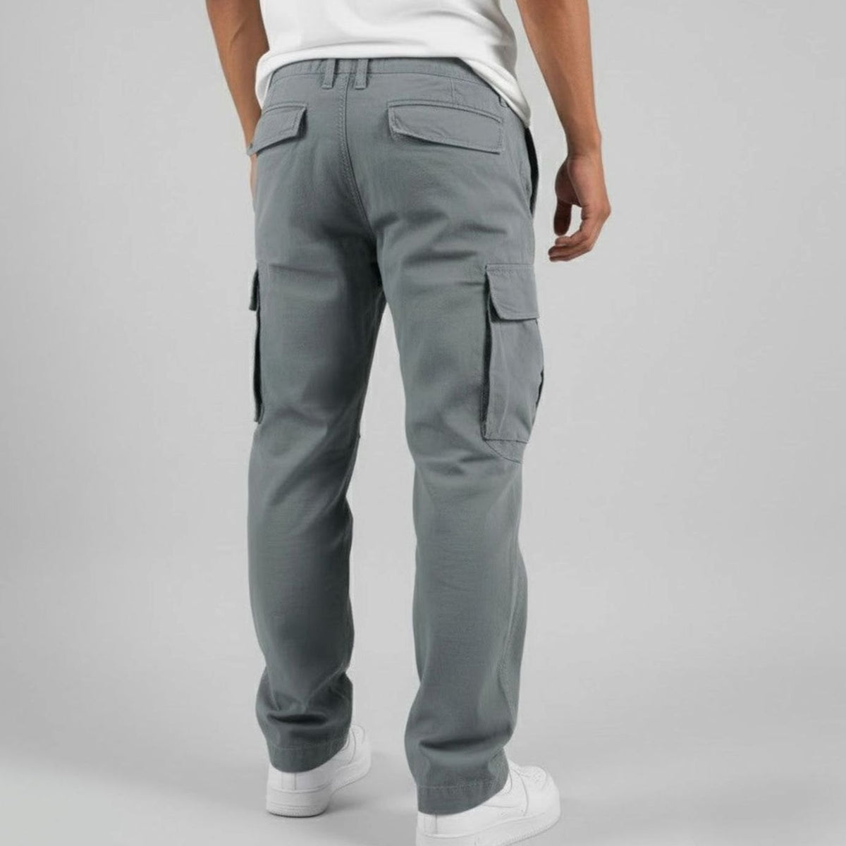 Men's Generous-Cut Streetwear Cargo Pants with Flap Pockets