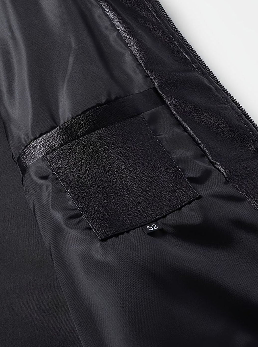 Men's Slim Faux Leather Zip Bomber with Front Pockets