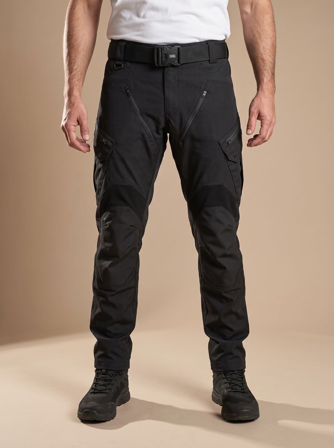 Men's Water-Repellent Work Pants with Multiple Cargo Pockets