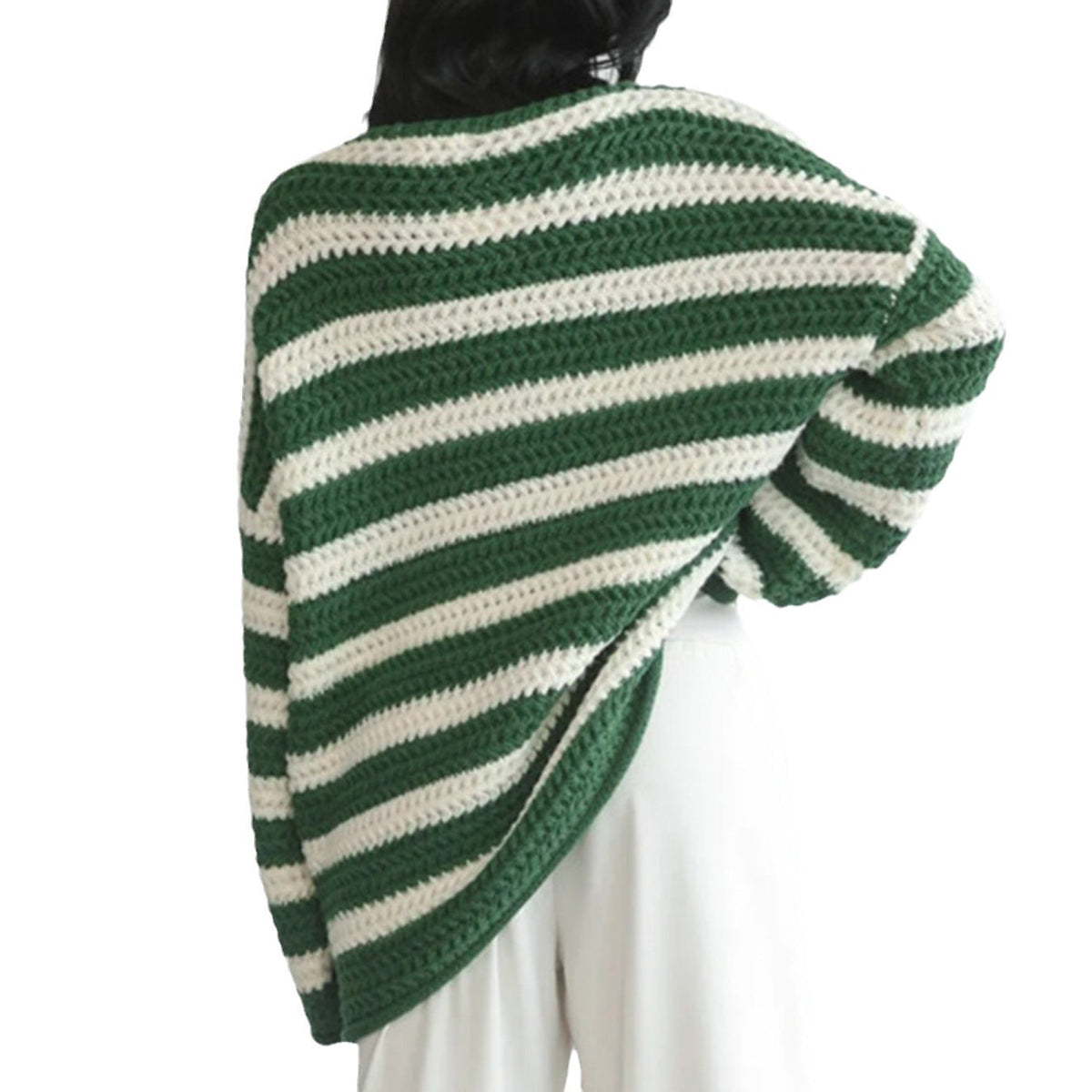 Women's Textured Stripe Oversized Sweater for Easy Layering