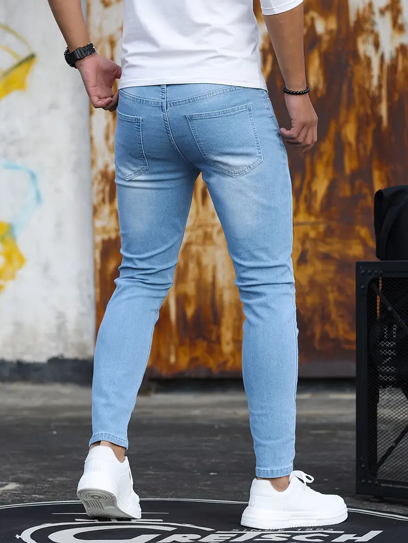 Men's Clean-Finish Slim Denim Jeans with Tapered Leg