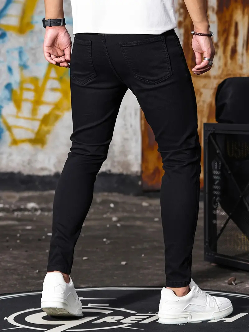 Men's Clean-Finish Slim Denim Jeans with Tapered Leg
