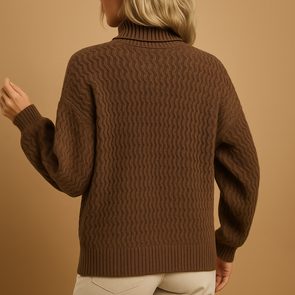 Women's Breathable Textured-Knit Turtleneck Sweater
