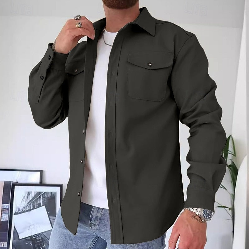 Men's Everyday Utility Shirt Jacket with Twin Chest Pockets