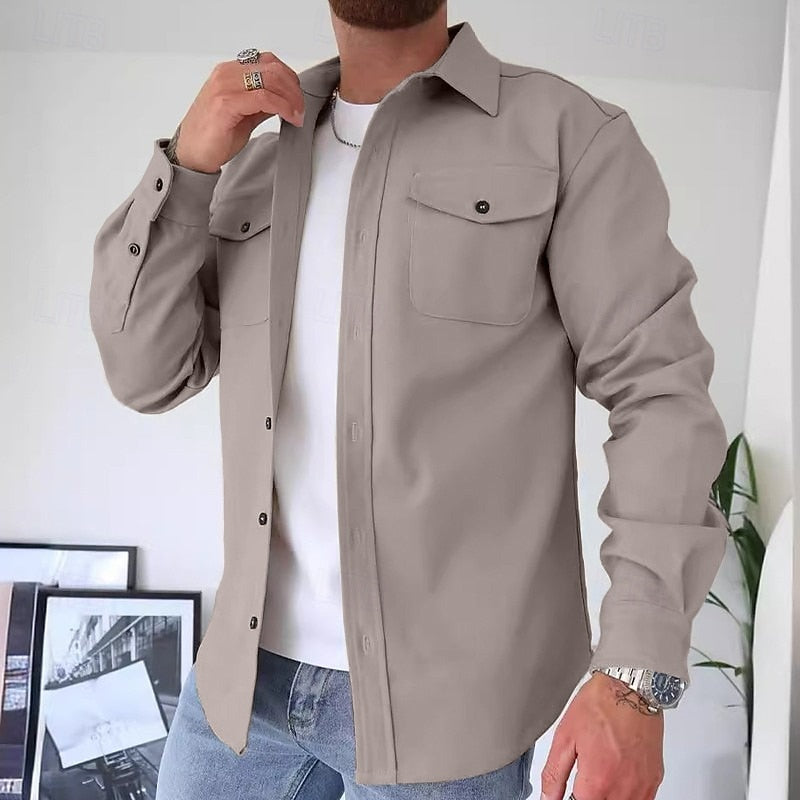 Men's Everyday Utility Shirt Jacket with Twin Chest Pockets