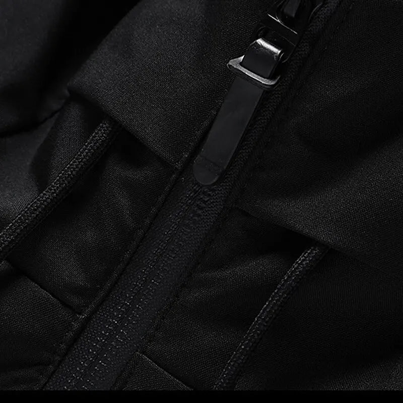 Men's Drawstring-Hood Puffer Jacket with Wind-Resistant Shell